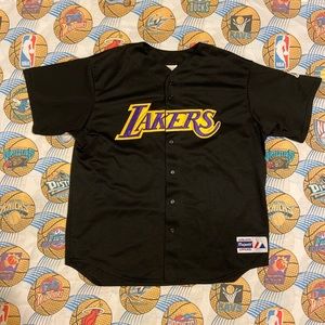 Vtg 2002 NBA Finals Lakers Kobe Baseball Jersey
